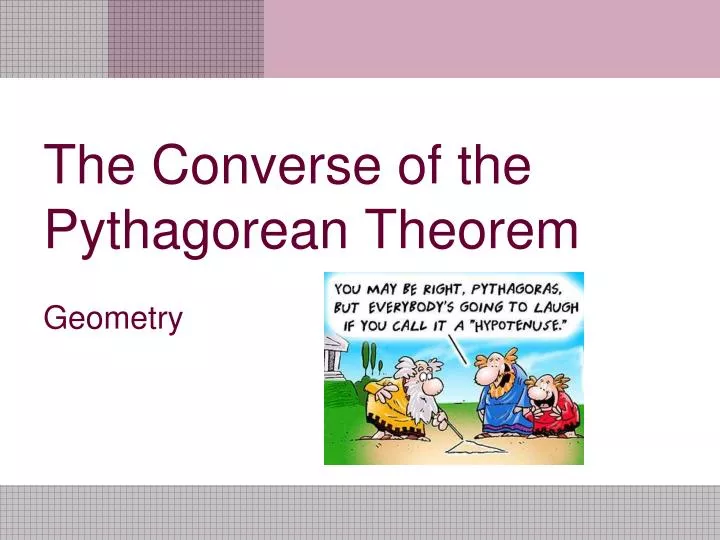 the converse of the pythagorean theorem