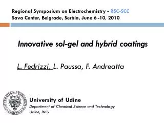 Innovative sol-gel and hybrid coatings