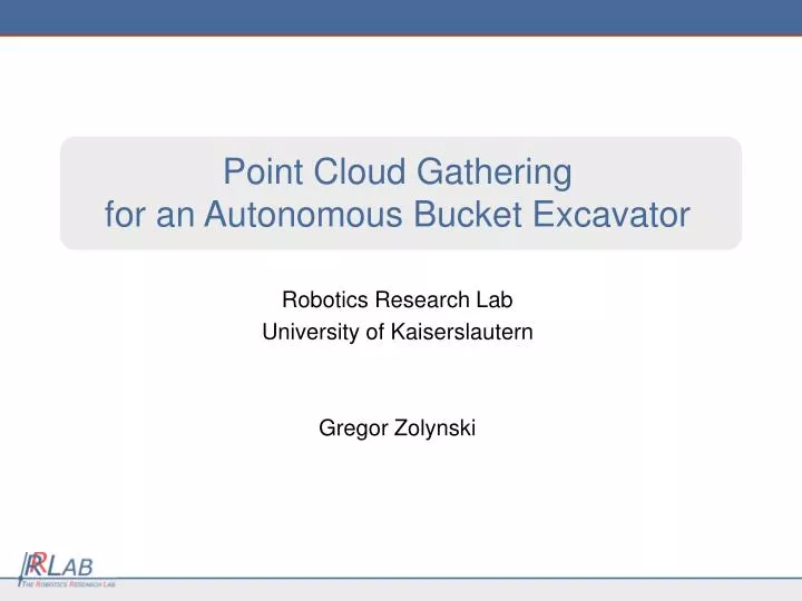 point cloud gathering for an autonomous bucket excavator