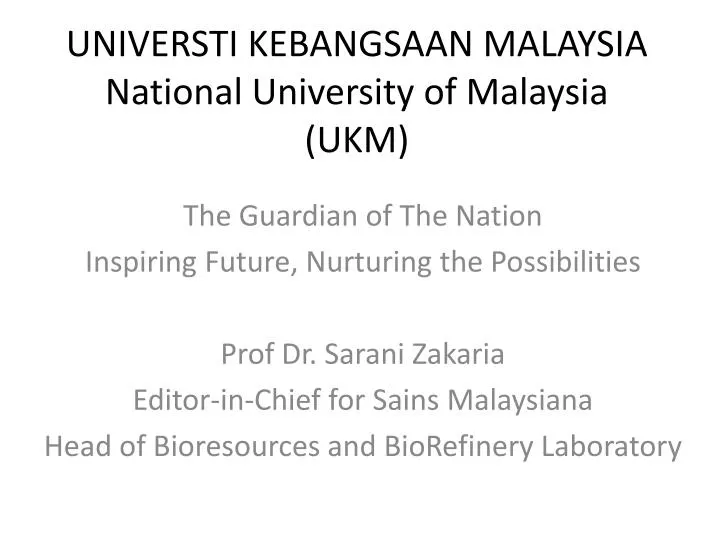 universti kebangsaan malaysia national university of malaysia ukm