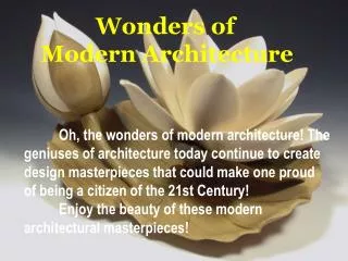 Wonders of Modern Architecture