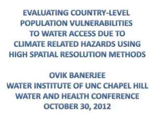 Evaluating country-level Population vulnerabilities to water access due to