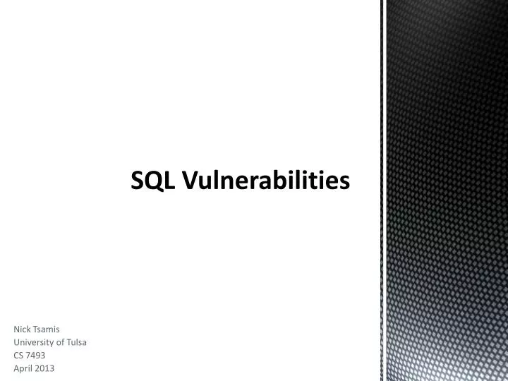 sql vulnerabilities