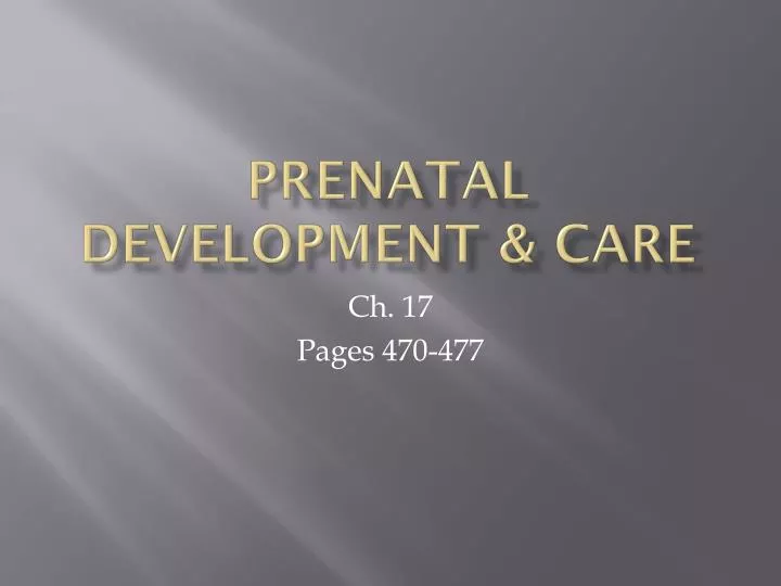 prenatal development care