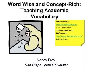 Word Wise and Concept-Rich: Teaching Academic Vocabulary