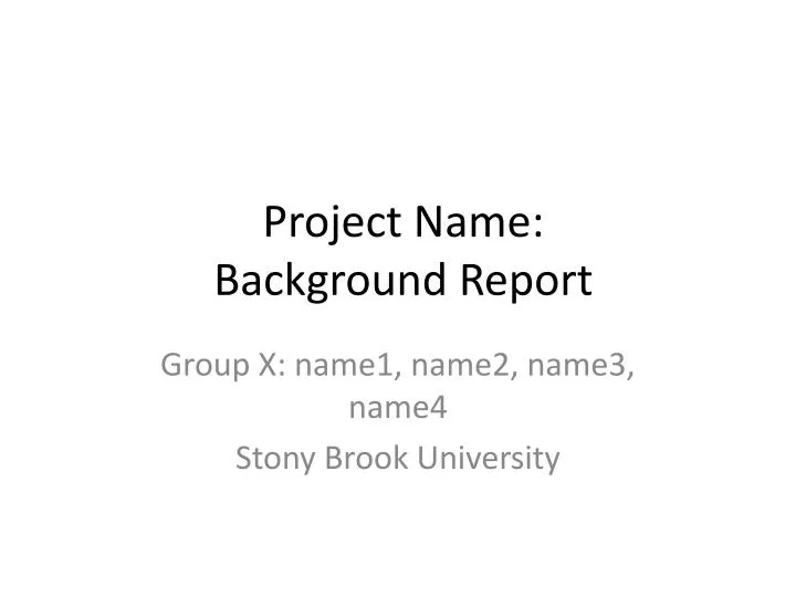 project name background report
