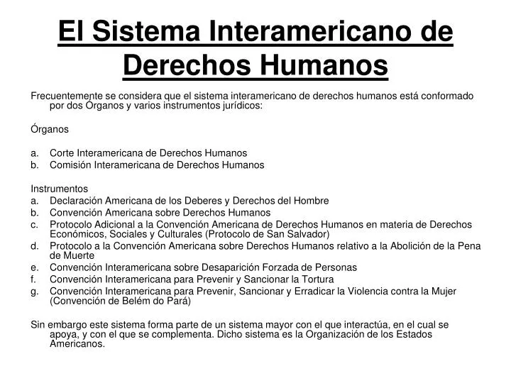 el sistema interamericano de derechos humanos