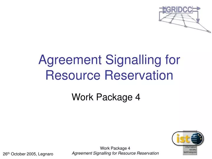 agreement signalling for resource reservation
