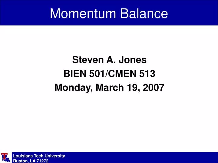 momentum balance