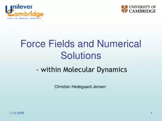 Force Fields and Numerical Solutions