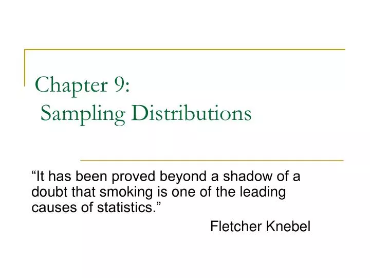 chapter 9 sampling distributions