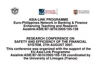 * This paper was prepared for the ASIA-LINK human resource development project: