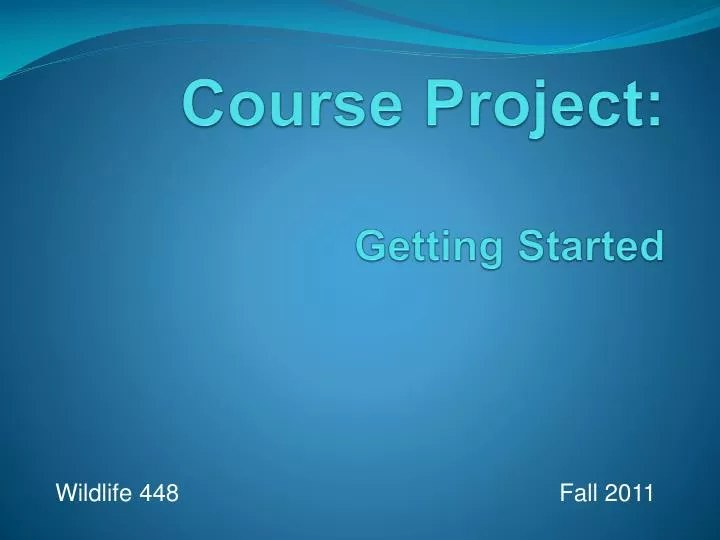 course project getting started
