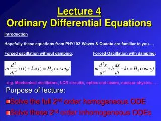 Lecture 4 Ordinary Differential Equations
