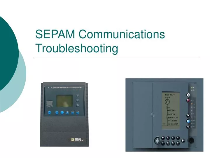 sepam communications troubleshooting