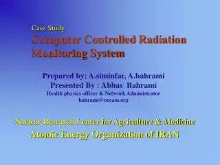Case Study Computer Controlled Radiation Monitoring System