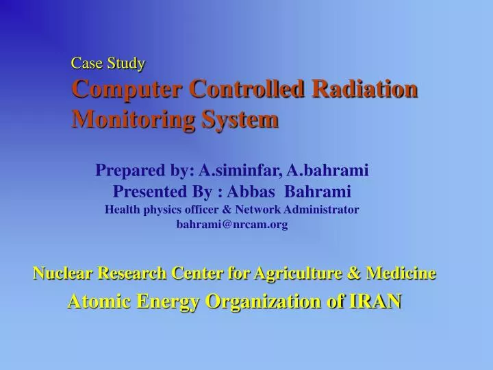 case study computer controlled radiation monitoring system