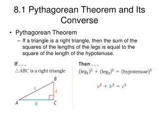 8.1 Pythagorean Theorem and Its Converse