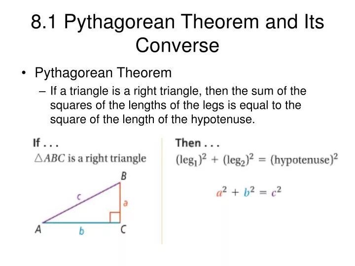 8 1 pythagorean theorem and its converse