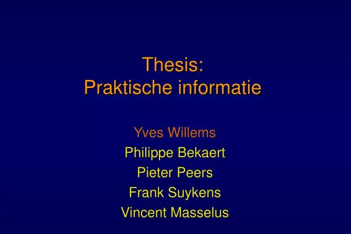 thesis praktische informatie
