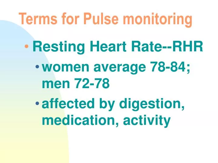 terms for pulse monitoring