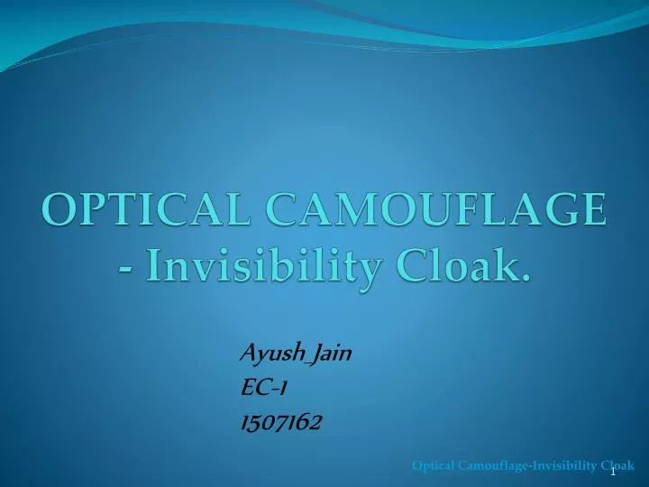optical camouflage invisibility cloak