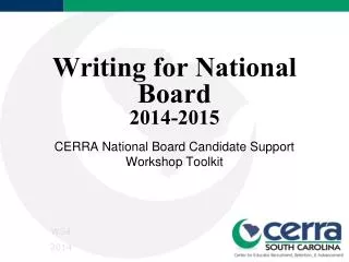 Writing for National Board 2014-2015
