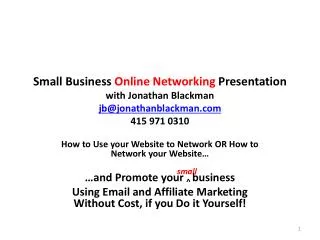 How to Use your Website to Network OR How to Network your Website… small