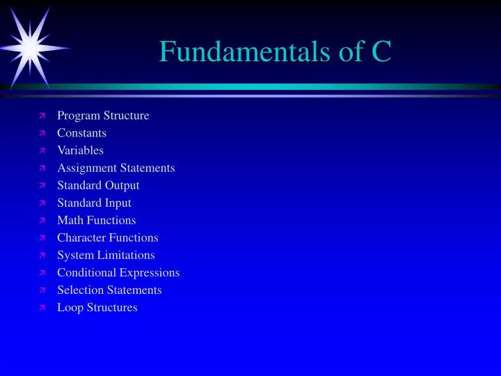 fundamentals of c
