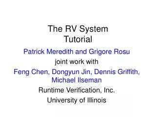 The RV System Tutorial