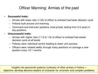 Officer Manning: Armies of the past