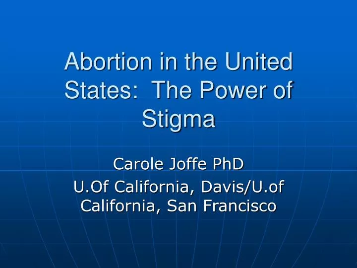 abortion in the united states the power of stigma