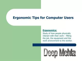 Ergonomic Tips for Computer Users