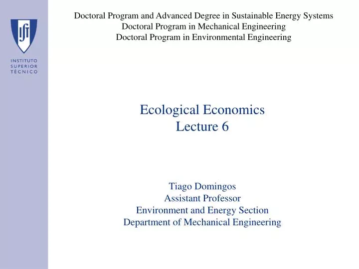 ecological economics lecture 6