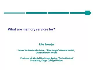 What are memory services for?