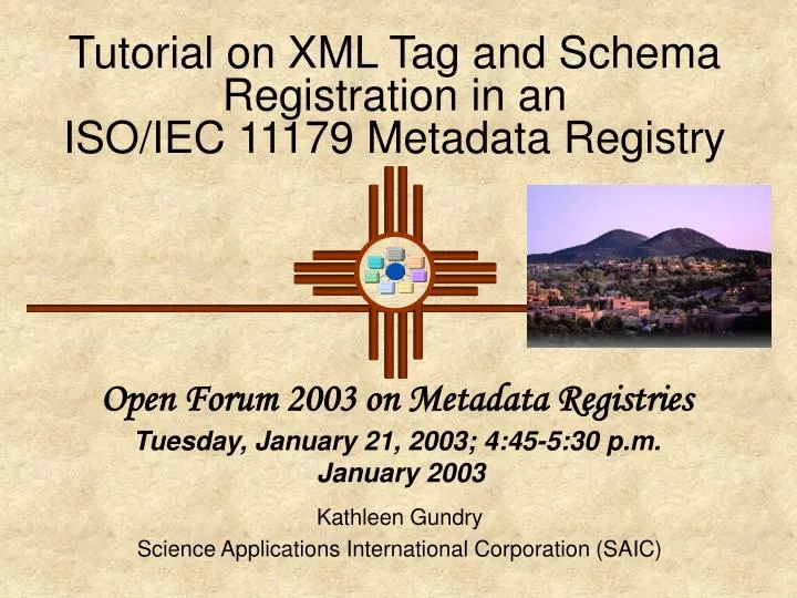 tutorial on xml tag and schema registration in an iso iec 11179 metadata registry