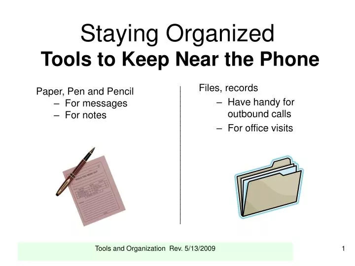 staying organized tools to keep near the phone
