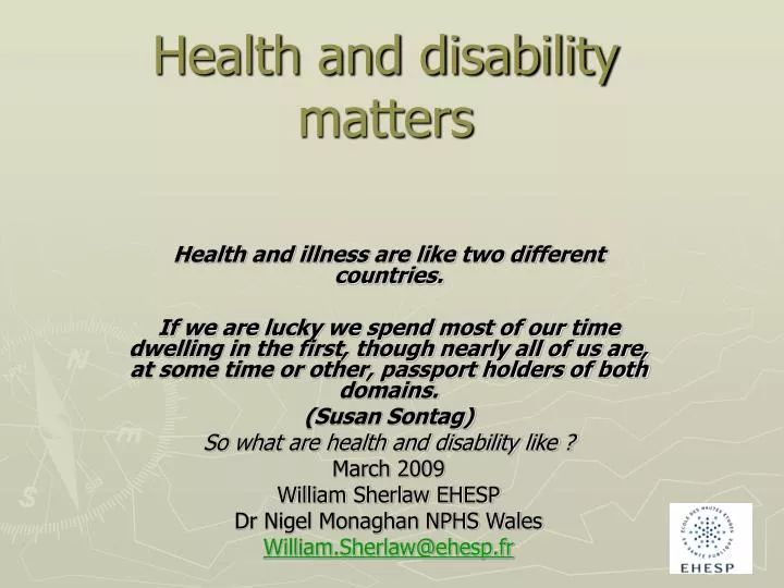 health and disability matters