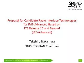 Takehiro Nakamura 3GPP TSG-RAN Chairman
