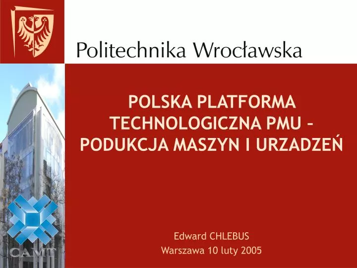 polska platforma technologiczna pmu podukcja maszyn i urzadze