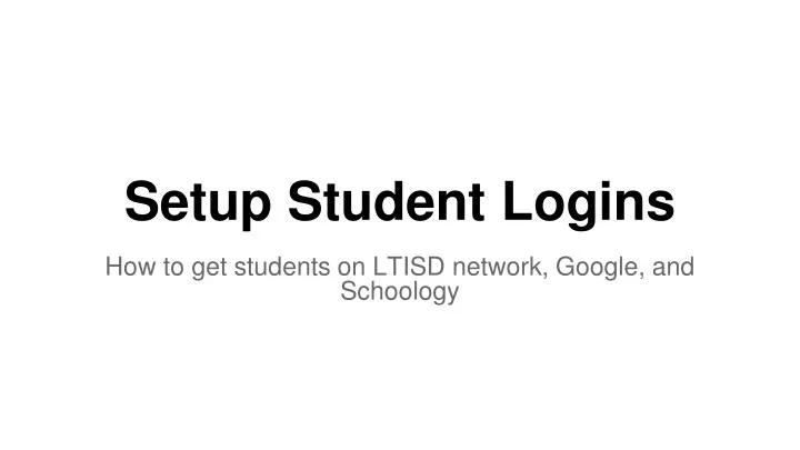 setup student logins