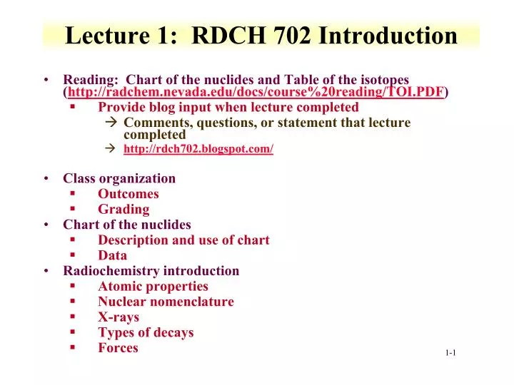 lecture 1 rdch 702 introduction