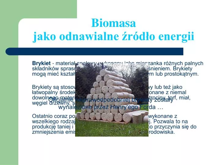 biomasa jako odnawialne r d o energii