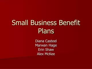 Small Business Benefit Plans