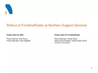 Rollout of FrontlineRoster at Northern Support Services