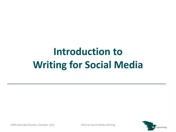 introduction to writing for social media