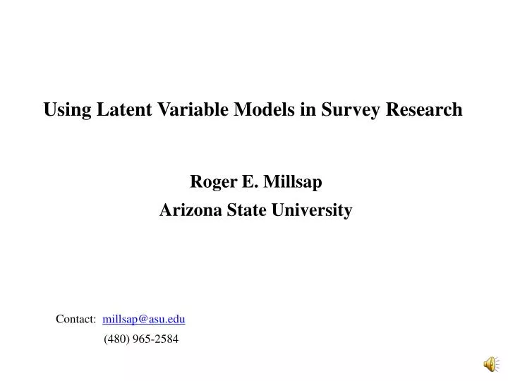 using latent variable models in survey research