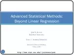Advanced Statistical Methods: Beyond Linear Regression - slide 1