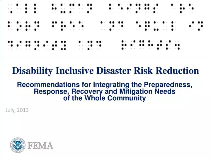 disability inclusive disaster risk reduction