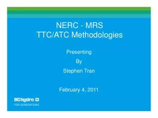 NERC - MRS TTC/ATC Methodologies